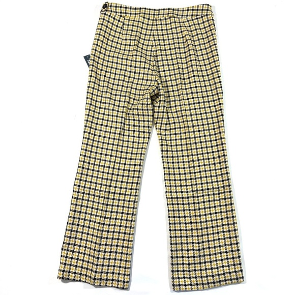 New ModCloth About to Bloom Cropped Pants Yellow Check - Picture 4 of 10